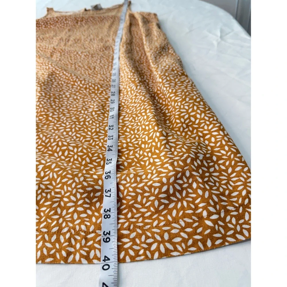 Ava & Viv Linen Blend Shift Dress Boho Golden Yellow Floral Speckled Pockets XXL - Picture 9 of 9